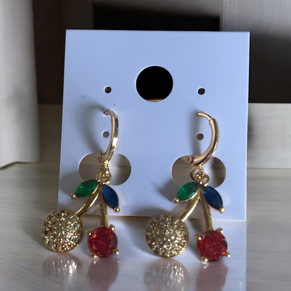 Elegant Gold and Multicolor Earrings